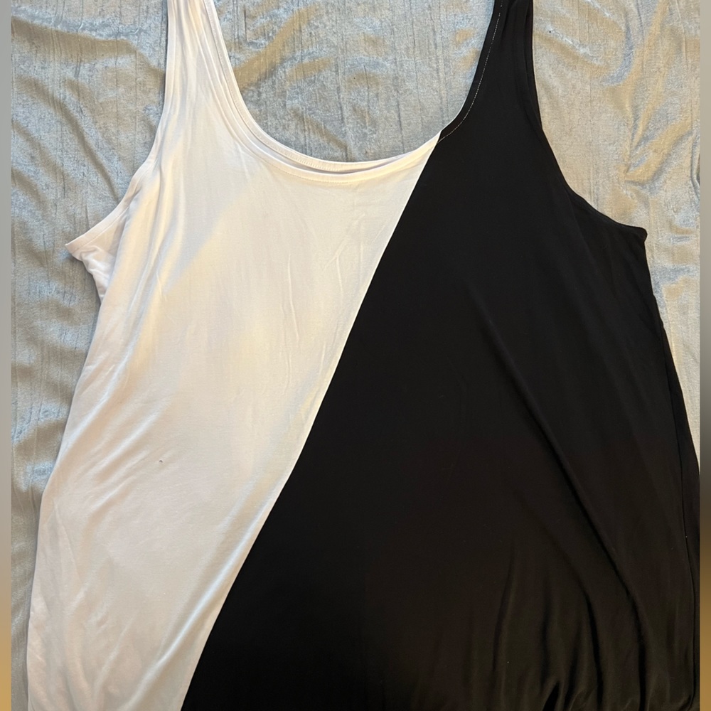 Black-and-white Torrid tank top. Soft. Stretchy.